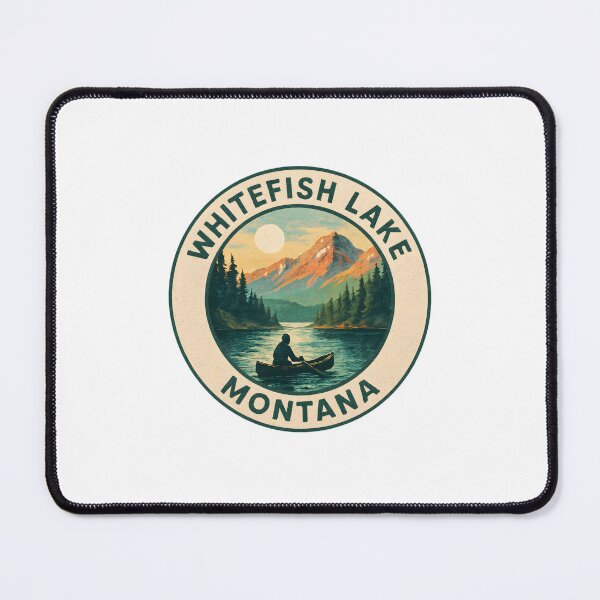 Item preview, Whitefish Lake Montana - Scenic Nature Travel Stamp designed and sold by inkNext.