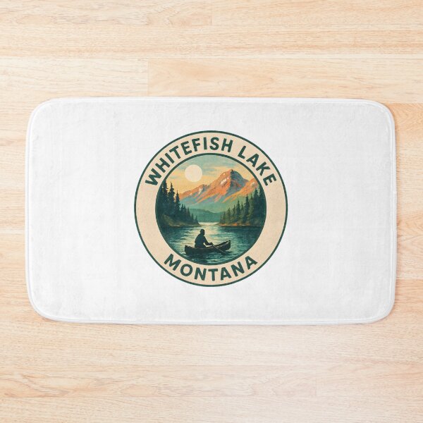 Item preview, Whitefish Lake Montana - Scenic Nature Travel Stamp designed and sold by inkNext.