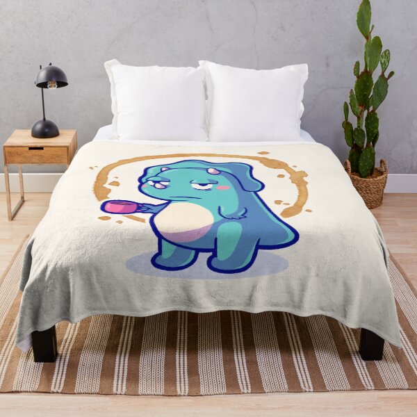 Item preview, Triceratops Dinosaur with coffee mug, exhausted dino, hugadino designed and sold by hugadino.