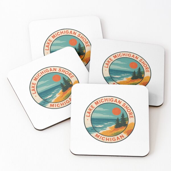 Item preview, Lake Michigan Shoreline – Scenic Great Lakes Travel Art designed and sold by inkNext.
