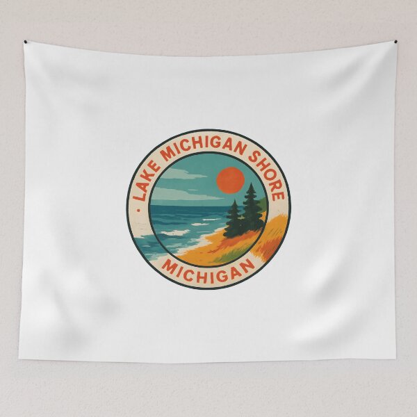 Item preview, Lake Michigan Shoreline – Scenic Great Lakes Travel Art designed and sold by inkNext.