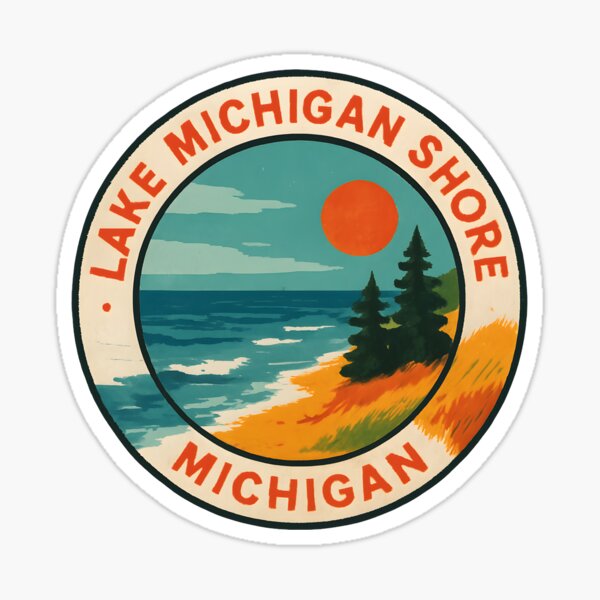 Item preview, Lake Michigan Shoreline – Scenic Great Lakes Travel Art designed and sold by inkNext.