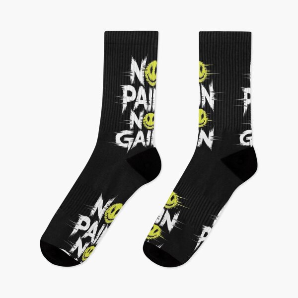 Item preview, No Pain No Gain – Bold Gym Motivation with Smiley Face Twist designed and sold by The-Daily-Drape.