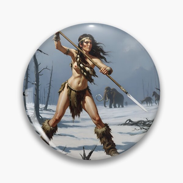 Item preview, Ice Age Huntress: Cro-Magnon Woman with Spear - Scythianshead design  designed and sold by Scythianshead .
