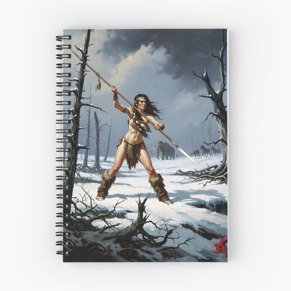 Item preview, Ice Age Huntress: Cro-Magnon Woman with Spear - Scythianshead design  designed and sold by Scythianshead .