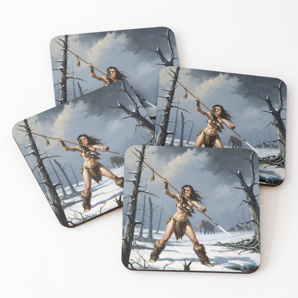 Item preview, Ice Age Huntress: Cro-Magnon Woman with Spear - Scythianshead design  designed and sold by Scythianshead .