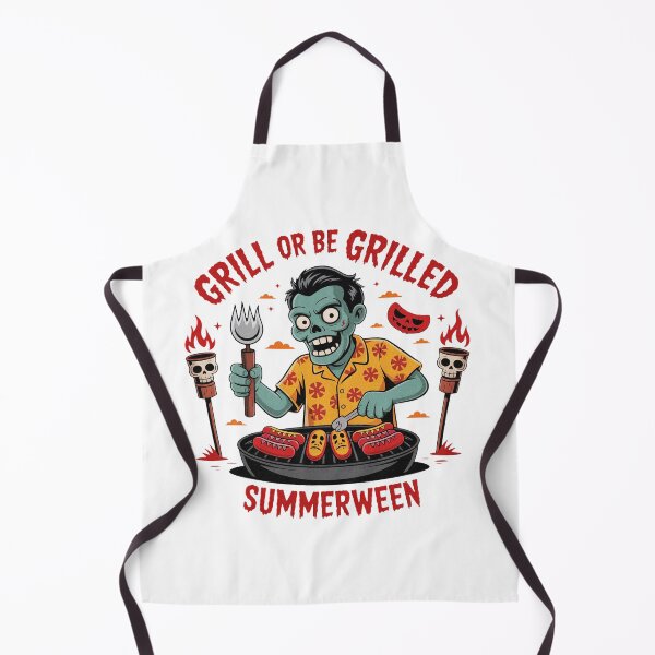 Item preview, Summerween Zombie Grill Or Be Grilled Spooky Summer Halloween designed and sold by PietrzakDesign.