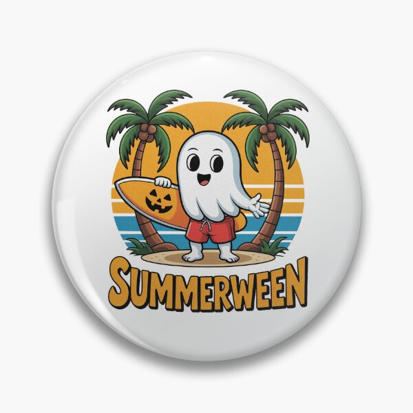 Item preview, Summerween Ghost Surfer Spooky Summer Halloween  designed and sold by PietrzakDesign.
