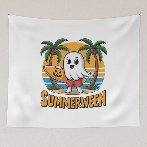 Item preview, Summerween Ghost Surfer Spooky Summer Halloween  designed and sold by PietrzakDesign.