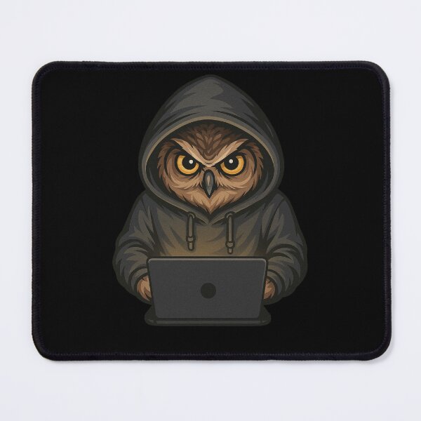 Item preview, Hacker Owl in Hoodie – Intelligent Owl with Laptop Tech-Themed Cartoon Art designed and sold by ColorSplash123.