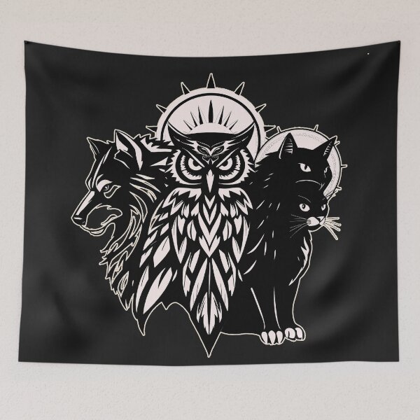 Item preview, Wild Trinity — Cats, Wolf and Sun Owl. designed and sold by Ralek.
