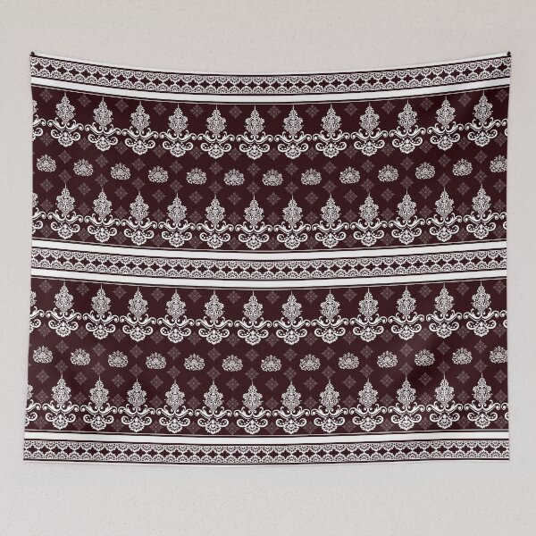 Item preview, Traditional Thai Textile Pattern, Maroon and White Ornamental Fabric, Vintage Asian Seamless Design designed and sold by Dailyprintstyle.