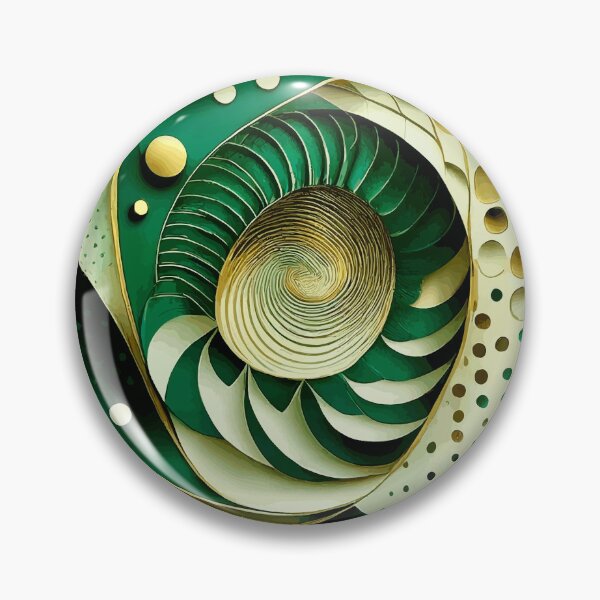 Item preview, Abstract Spiral  Green and Gold Fibonacci Art 93 designed and sold by Vicky Brago-Mitchell®.