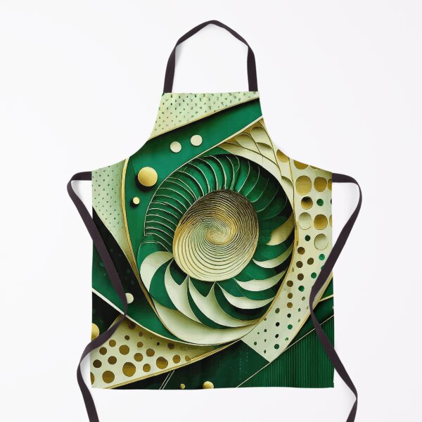 Item preview, Abstract Spiral  Green and Gold 93 designed and sold by Vicky Brago-Mitchell®.