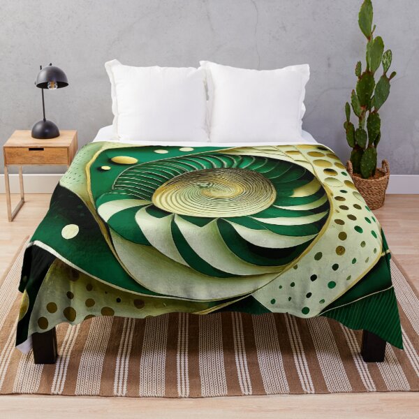 Item preview, Abstract Spiral  Green and Gold Fibonacci Art 93 designed and sold by Vicky Brago-Mitchell®.