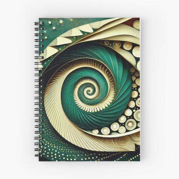 Item preview, Abstract Spiral  Green and Gold Fibonacci Art 94 designed and sold by Vicky Brago-Mitchell®.
