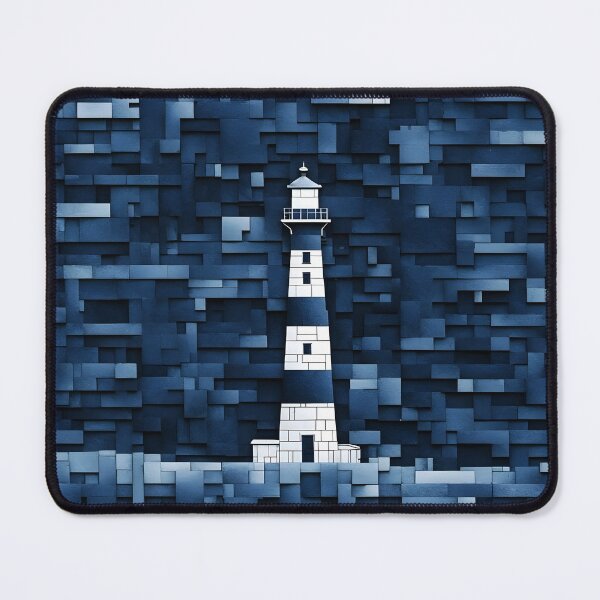 Item preview, Lighthouse in Dark Blue Monochrome designed and sold by Erlin Rudho.