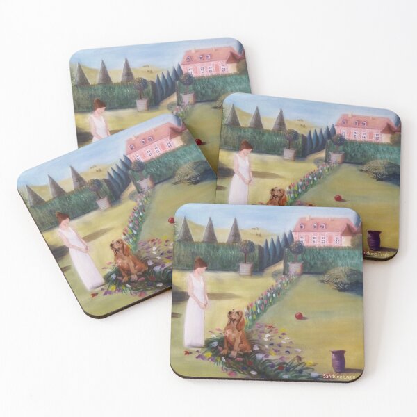 Item preview, Cocker Spaniel and tulips in the garden. designed and sold by sandrinengle.