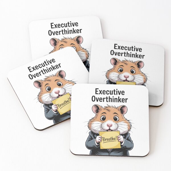 Item preview, Executive Overthinker – Cute Hamster Reminder designed and sold by ArtByYunus.