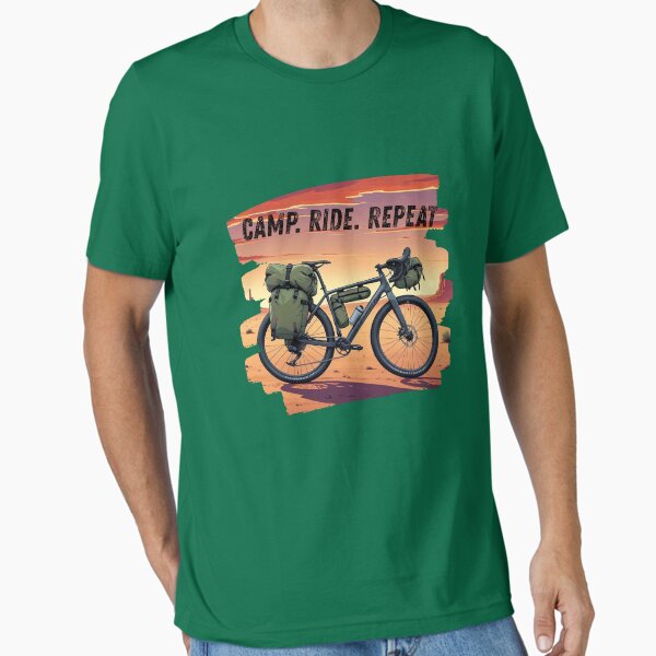 Item preview, Camp. Ride. Repeat.  – Eco Gravel Cycling Art designed and sold by GrafRaf Studio.