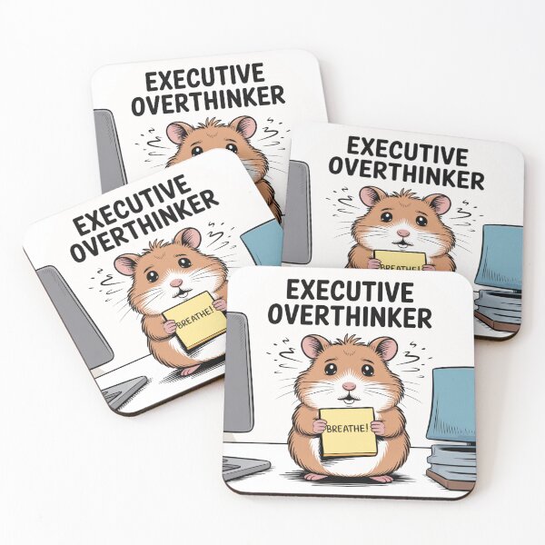 Item preview, Executive Overthinker – Cute Hamster Reminder designed and sold by ArtByYunus.