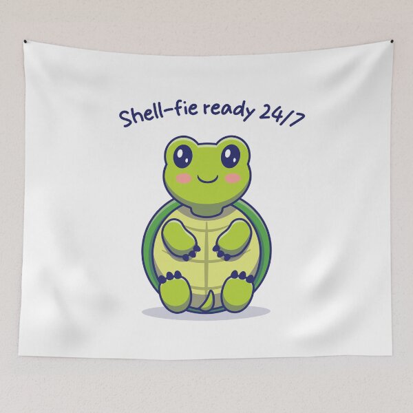 Item preview, Cute smiling Turtle ready for a selfie designed and sold by Ink_It.