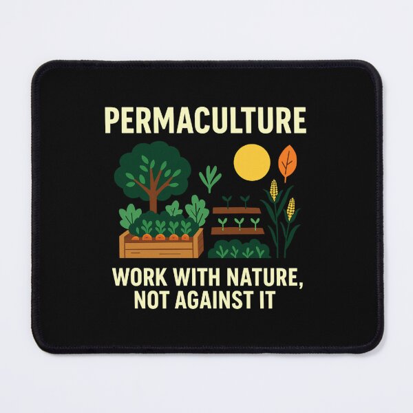 Item preview, Work With Nature Not Against It – Permaculture Quote designed and sold by BunBuntheDog-.