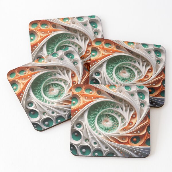 Item preview,  Green Orange White Abstract Fibonacci Art 29 designed and sold by Vicky Brago-Mitchell®.