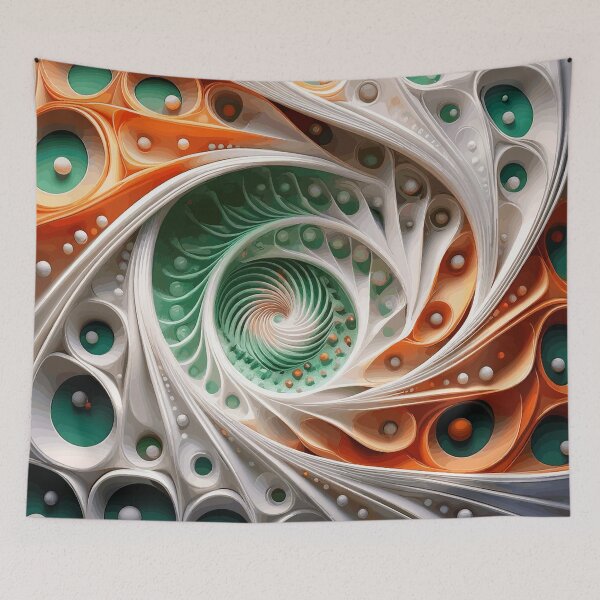 Item preview,  Green Orange White Abstract 6 designed and sold by Vicky Brago-Mitchell®.