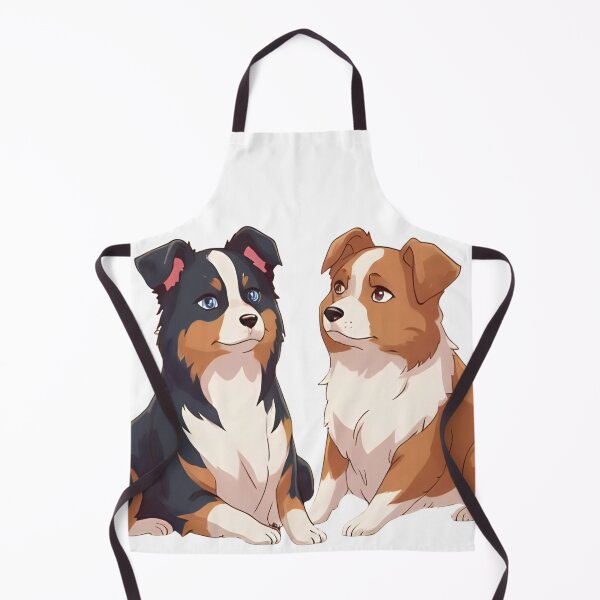 Item preview, Two Cute Australian Shepherds – Black & White and Red Merle designed and sold by O-SCH.