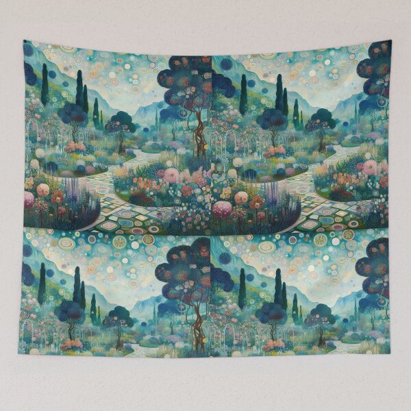 Item preview, Pastel Pathways – Klimt-Inspired Symbolist Garden designed and sold by EmeraldeaArt.