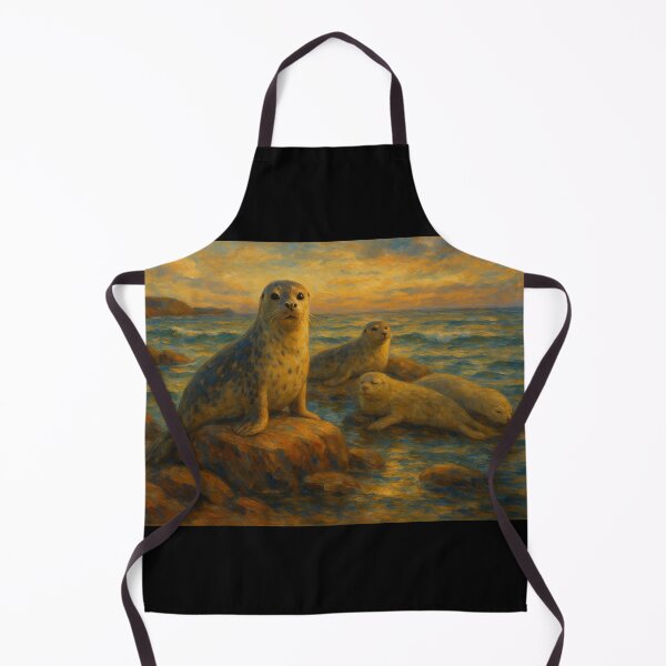 Item preview, Cute Harbor Seals Playing at Sunset designed and sold by DamioPolArt.
