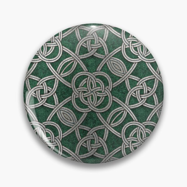 Item preview, Seamless Celtic Knot Pattern with Silver Interlacing on Green Textured Background. designed and sold by RGShirtWorks.