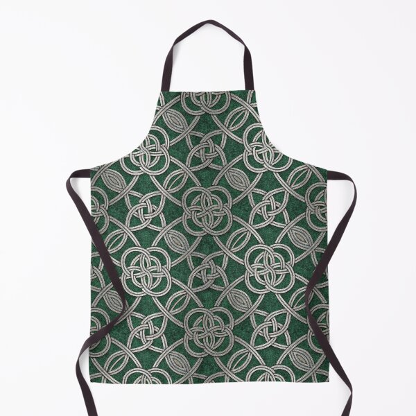 Item preview, Seamless Celtic Knot Pattern with Silver Interlacing on Green Textured Background. designed and sold by RGShirtWorks.