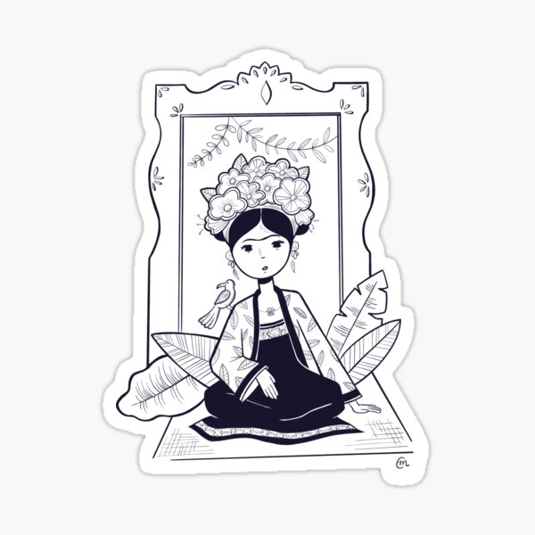 Frida à l'oiseau Sticker