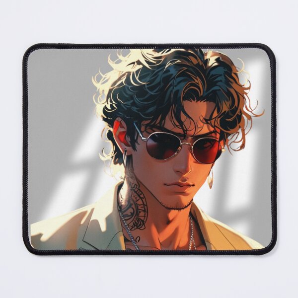 Item preview, Curly-Haired Anime Character | Fashionable, Tattooed, and Bold designed and sold by KomoFrames.