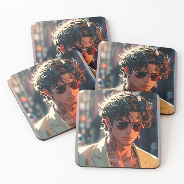 Item preview, Curly-Haired Anime Character | Fashionable, Tattooed, and Bold designed and sold by KomoFrames.