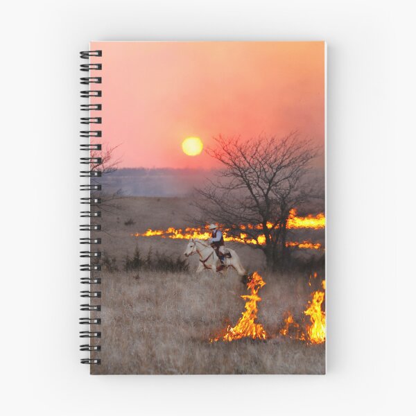 Item preview, Kansas Rancher Checks Fire Line designed and sold by Catherine Sherman.