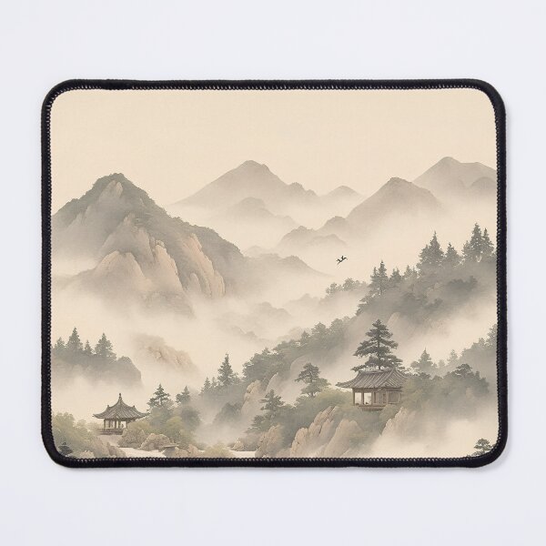 Item preview, Korean Ink Landscape – Tranquil Hanji Scenery designed and sold by Windy-market.