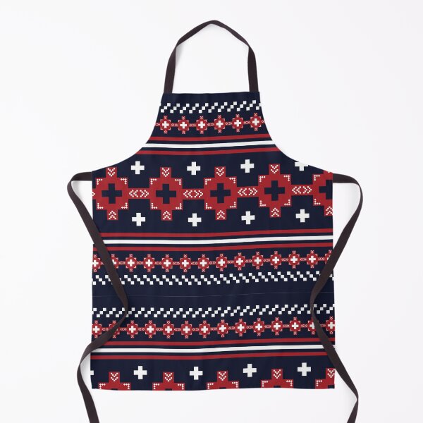 Item preview, Nordic Folk Pattern - Red and Blue Geometric Design designed and sold by Kopii Art.