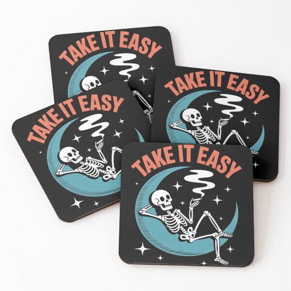 Item preview, Take It Easy – Skull Smoking on the Moon designed and sold by martin max.
