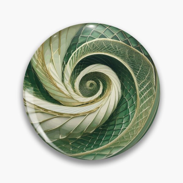 Item preview, Abstract Spiral  Green, Gold and White Fibonacci Art 82 designed and sold by Vicky Brago-Mitchell®.