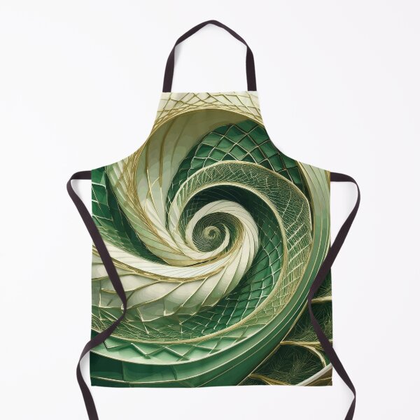 Item preview, Abstract Spiral  Green, Gold and White 82 designed and sold by Vicky Brago-Mitchell®.