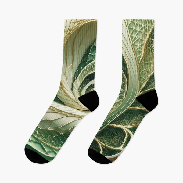 Item preview, Abstract Spiral  Green, Gold and White Fibonacci Art 82 designed and sold by Vicky Brago-Mitchell®.