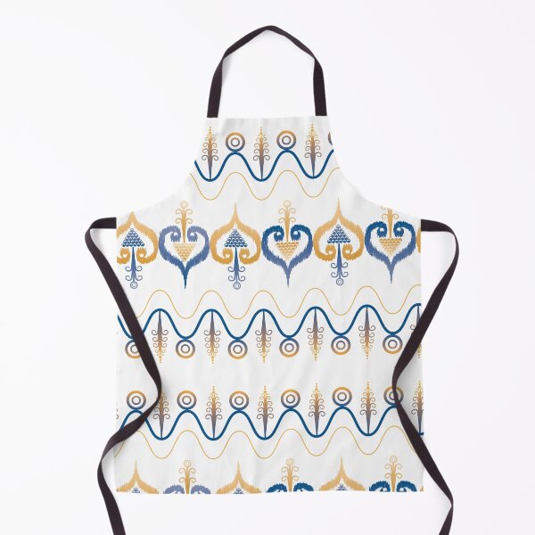 Item preview, Ornate Ikat Floral Border - Blue and Gold Decorative Pattern designed and sold by Kopii Art.