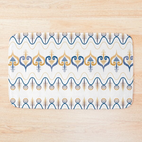 Item preview, Ornate Ikat Floral Border - Blue and Gold Decorative Pattern designed and sold by Kopii Art.