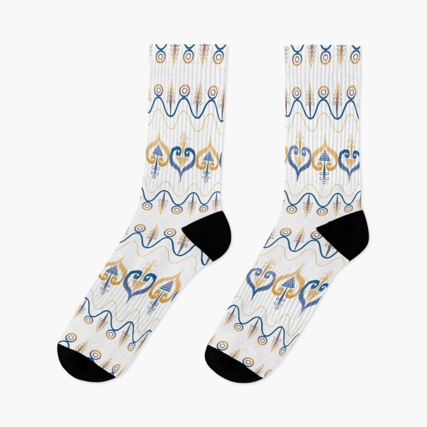 Item preview, Ornate Ikat Floral Border - Blue and Gold Decorative Pattern designed and sold by Kopii Art.