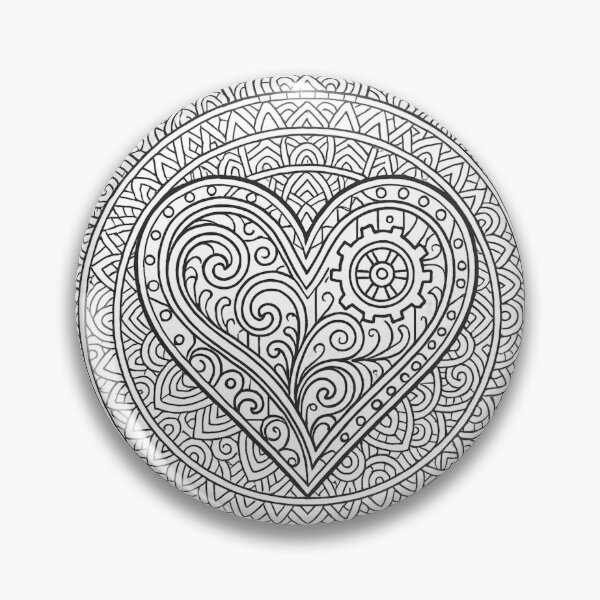 Item preview, Heart & Gears Mandala – Intricate Coloring Art designed and sold by FashCode.