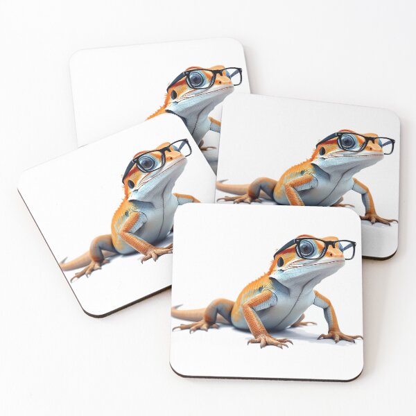 Item preview, A lizard wearing black-framed literary glasses designed and sold by DOG DESIGN.