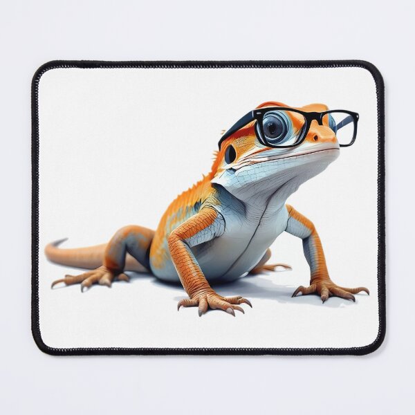 Item preview, A lizard wearing black-framed literary glasses designed and sold by DOG DESIGN.